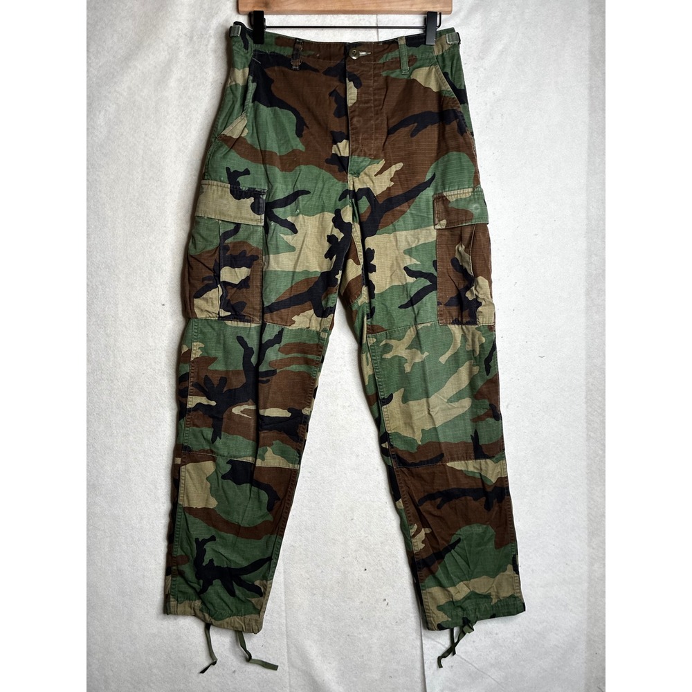 US Military Woodland Camo Ripstop Cargo Pants Small Regular 30x31 BDU Trousers